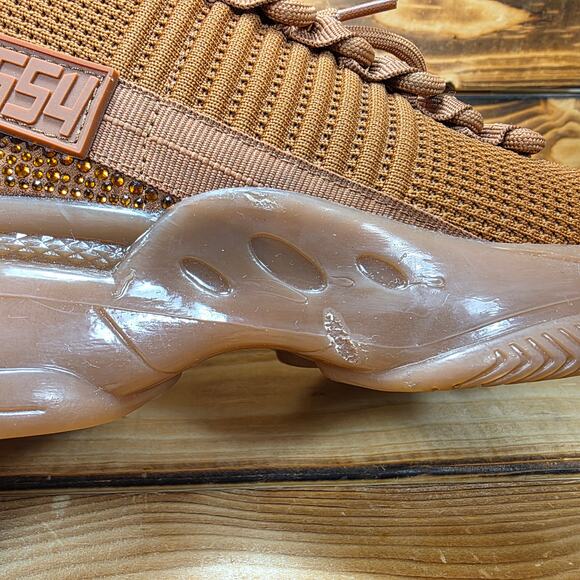 Steve Madden Maxima Sneakers Women’s Size 10 – Brown Rhinestone Chunky Knit - Picture 7 of 11